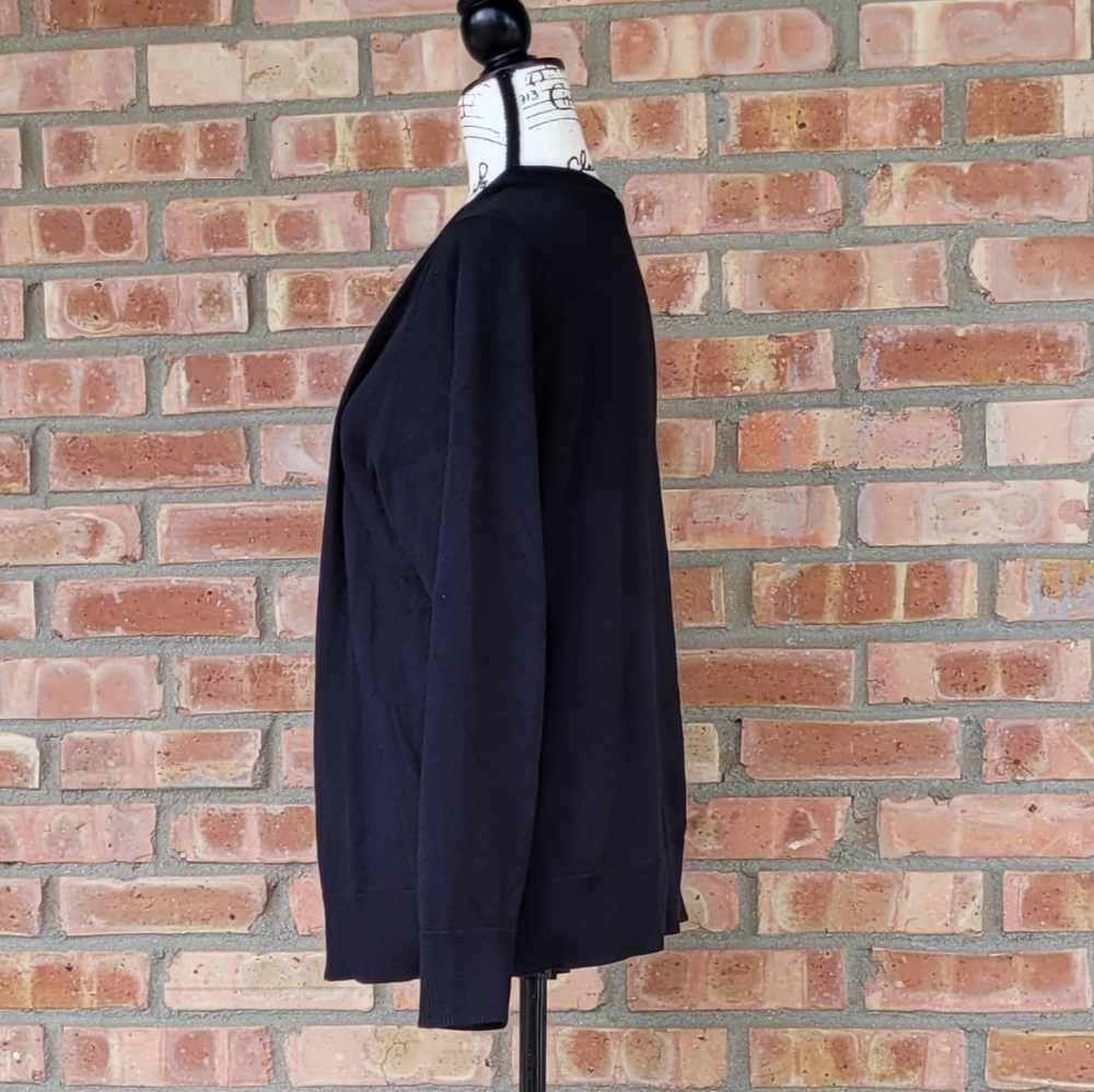 Amazon Essentials Women's Black Cardigan Sweater V-neck- Size XL - Picture 5 of 11